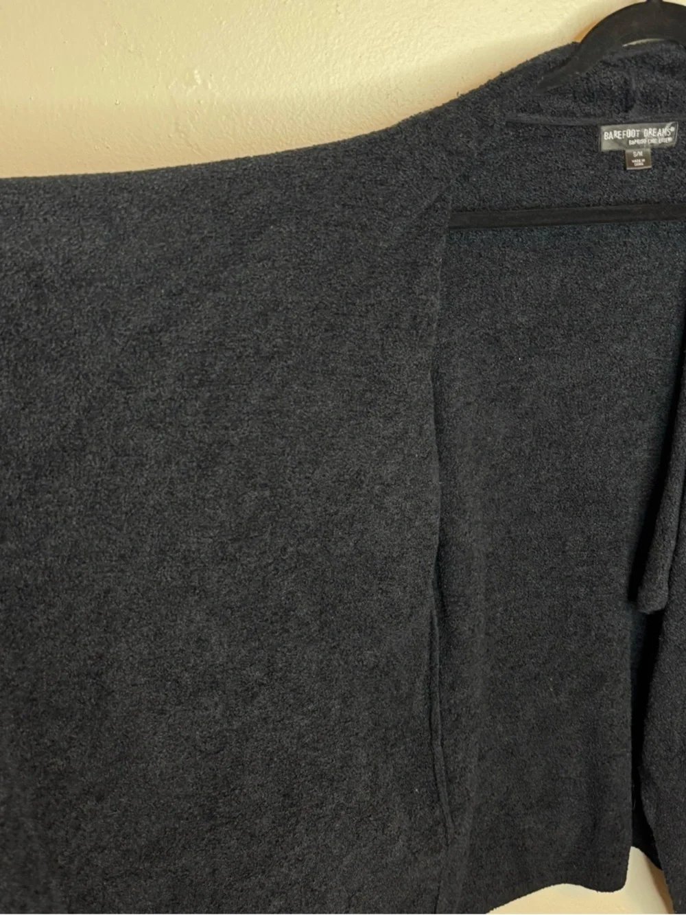 BAREFOOT DREAMS BAMBOO CHIC LITE CALYPSO BLACK Open Cardigan